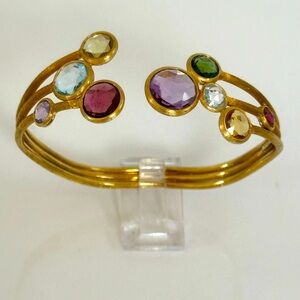 Marco Bicego 18k Gold JAIPUR Color Gemstone cuff Bracelet